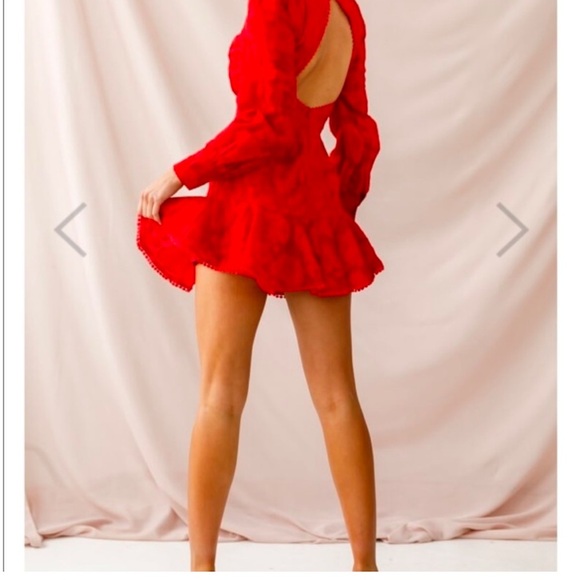 Selfie Leslie Red Lace Mini Dress, size 6 US - Picture 2 of 9